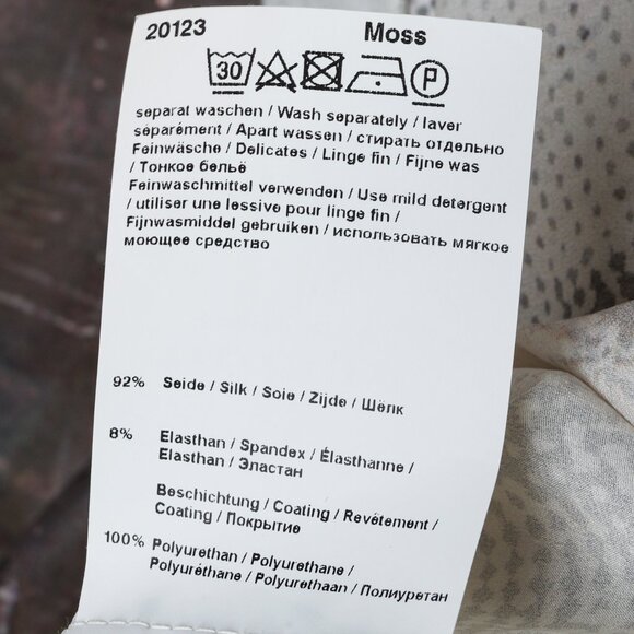 Annette Gortz SS/15 Moss Grey and Brown Abstract Print Batwing Silk Tunic - Picture 12 of 12